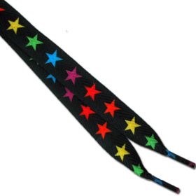 Punk, Goth & Skater Boot Laces - Rainbow Stars