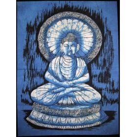 Buddha Dhyana Batik Small - Blue