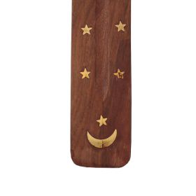 Embossed Wooden Incense Boats - Moon & Star