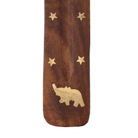 Embossed Wooden Incense Boats - Elephant