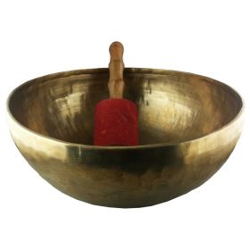 Tibetan Prayer Bowls with Leather Wrapped Beater - 10 Inch Diamter