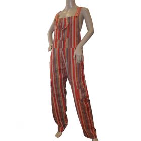 Andromeda Funky Striped Cotton Dungarees