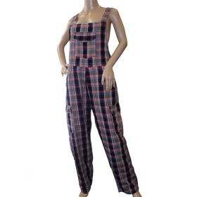 Nymphadora Funky Chequered Cotton Dungarees