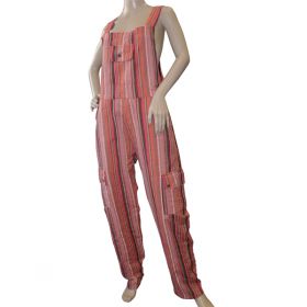 Mellark Funky Striped Cotton Dungarees