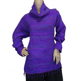 Super Soft Roll Neck Jumpers - Purple