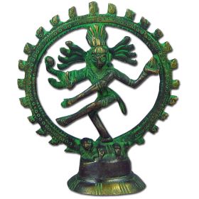 Shiva Nataraj Brass Figurine - Brushed Green