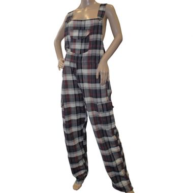 Greyjoy Funky Chequered Cotton Dungarees