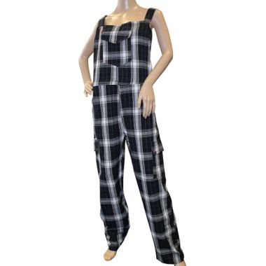 Stark Funky Chequered Cotton Dungarees