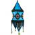 Medium Lantern Lampshade - Turquoise & Black