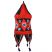Medium Lantern Lampshade - Red & Black