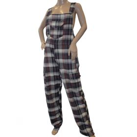 Greyjoy Funky Chequered Cotton Dungarees - XL