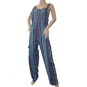 Riker Funky Striped Cotton Dungarees - XL