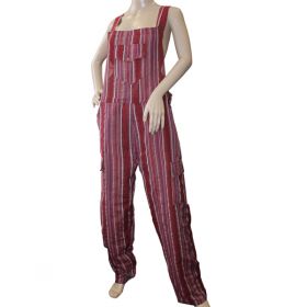 Sirius Funky Striped Cotton Dungarees - XL