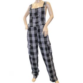 Romulus Funky Chequered Cotton Dungarees - XL