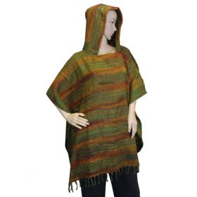 Super Soft Hooded Ponchos - Green/Earth