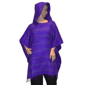 Super Soft Hooded Ponchos - Bright Purple